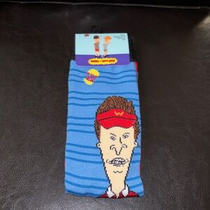 Blue Cartoon Character Socks